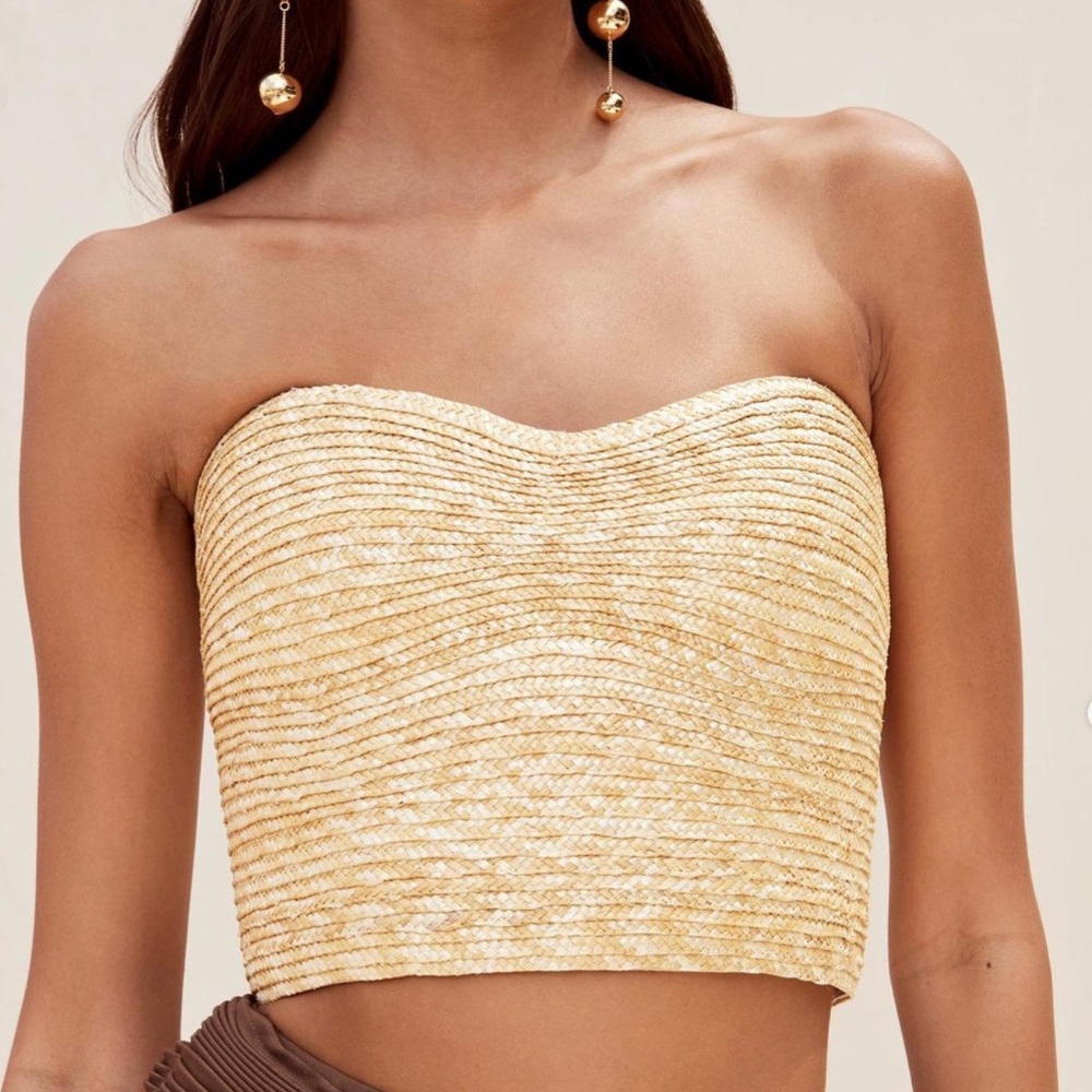 SOLD OUT NWT Cult Gaia Jacira Sleeveless Raffia Top